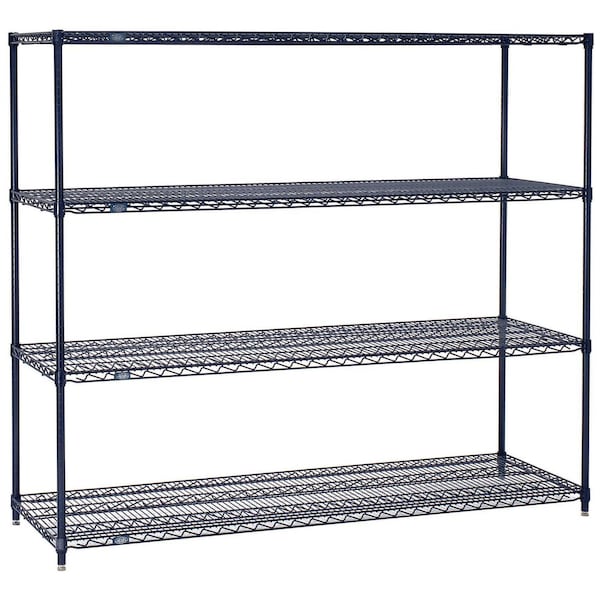 Nexel Nexelon Wire Shelving, Blue Epoxy, 54W X 18D X 63H 18546N - main